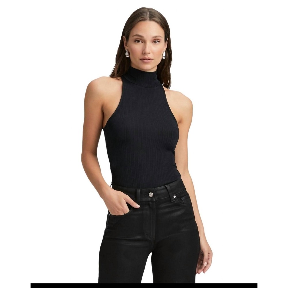 New Paige momo tank top Black Mock Stretchy NWT Shirt